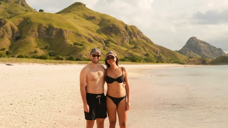 Visitors at Pink Beach, Komodo