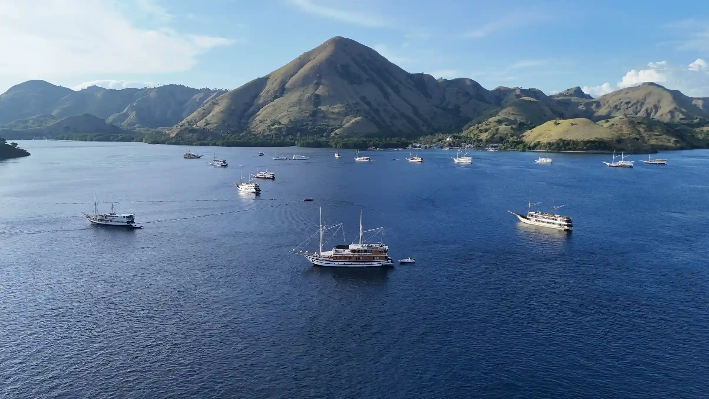 Liveaboard yachts anchored in Komodo National Park
